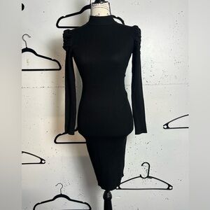 Elegant Black Long Sleeve Dress